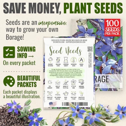 Seed Needs Blue Borage Seeds to Plant an Herb Garden - 2 Packs - Image 3