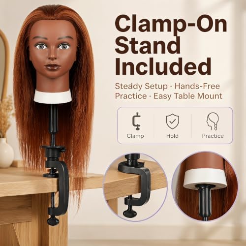 16 Inch 100% Real Human Hair Mannequin Head, Manikin Head with Hair - Image 6