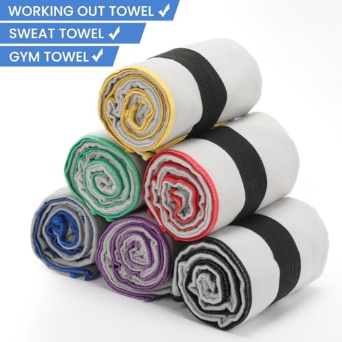 6 Pack Sweat Towels for Workout Quick Dry Microfiber Gym Towel Men Women Fitness Gear for Sports Exercise Tennis Yoga Running Cycling Hiking Towel(6 Pack(Grey)) - Image 7