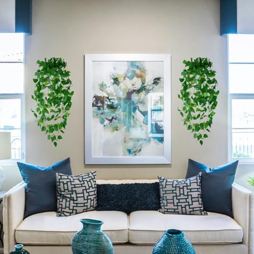 Fake Hanging Plants Vines(8pcs)for Room Decor, Artificial Ivy Greenery Garlands for Home Bedroom Living Aesthetic Kitchen Office Wall Patio Bookshelf,Indoor,Outdoor Farmhouse Decorations(No Basket) - Image 6
