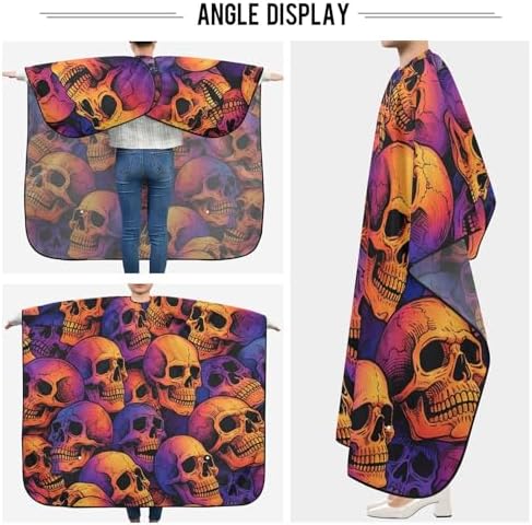 ALAZA Skull Pattern Barber Cape for Men Women, Waterproof Haircut Apron Beard Shaving Bib Hair Cutting Cloth 55 x 65 Inch - Image 5