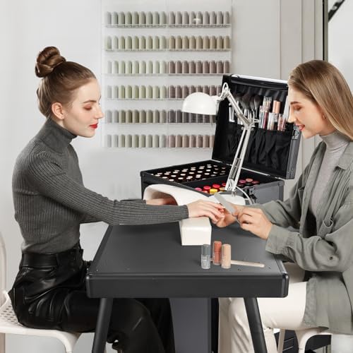 Joligrace Rolling Manicure Table 5 Drawers Makeup Case Foldable Nail Desk - Image 2