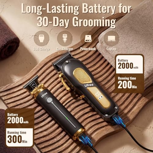 Ufree Cordless Hair Clippers for Men, Barber Clippers and Trimmers Set - Image 6