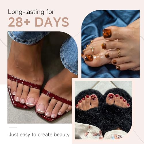 UNA GELLA Toe Nail Tips Square Full Cover 216Pcs Squoval Double Matte - Image 2