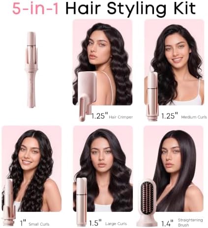 DANJU 5 in 1 Automatic Curling Iron Set with 5 Interchangeable Styling Tool - Image 2