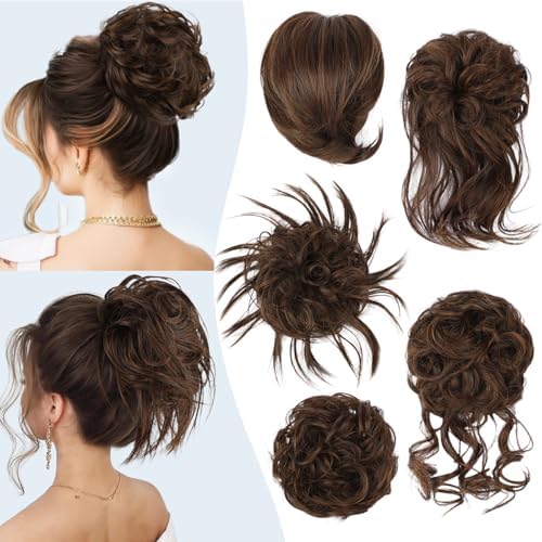 HMD 5 Pieces Messy Hair Bun Hairpiece Tousled Updo for Women by HMD