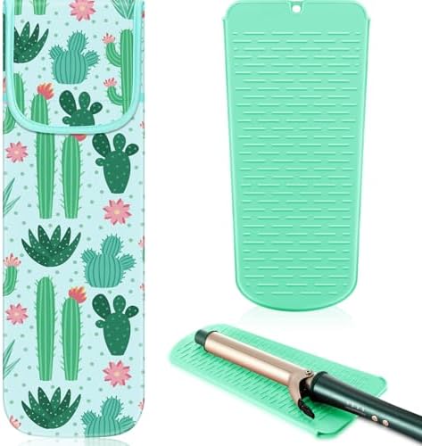Shappy 2 Pcs Heat Resistant Curling Iron Flat Iron Travel Case,Cactus by Shappy