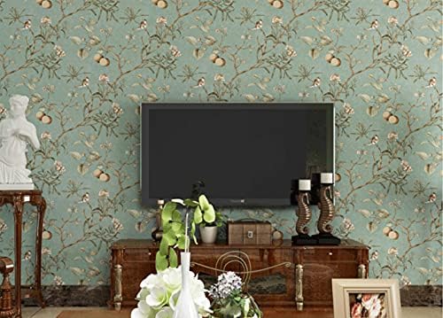 Q QIHANG Non-Woven Wallpaper 1.73' W x 32.8' L (Light Blue) - Image 5
