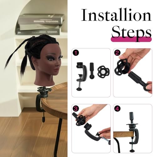 Mannequin Head with 100% Real Human Hair, 18" Manikin Training Head - Image 6