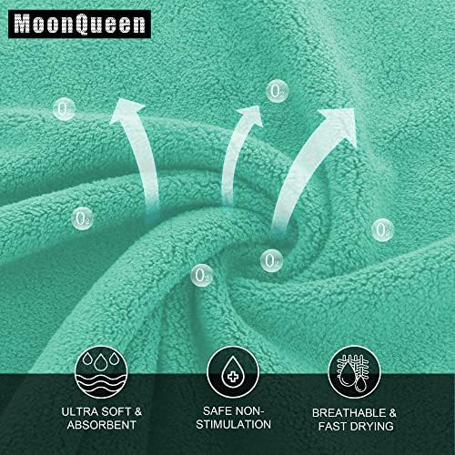 MOONQUEEN Ultra Soft Premium Washcloths Set - 12 x 12 inches - 72 Pack - Quick Drying - Highly Absorbent Coral Velvet Bathroom Wash Clothes (Aqua Green) - Image 2