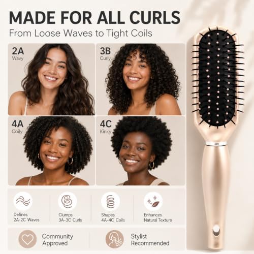 Earth & I Rosegold Curl Defining Brush: 7 Row Styling Brush for 2A-4C Curls - Image 6