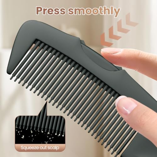 Dandruff Comb Removal 2PC Hollow Fine Tooth Scalp Detox Hair Care Tool (Green 1PC) - Image 3