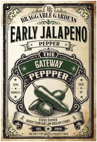 Early Jalapeño Pepper Seeds, Jalapeno Pepper Seeds for Planting, Full Sun Vegetable Garden Seeds, Thick-Walled Peppers with Mild to Moderate Heat for Salsa, Poppers, Pickling Cooking - Image 2