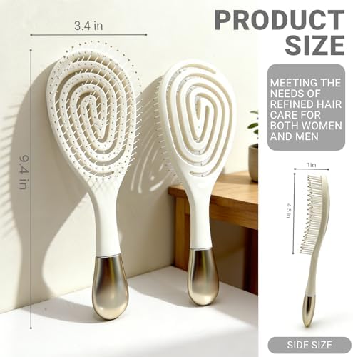 Detangler Hairbrush, Vented Soft Bristle Hair Brush - Image 5