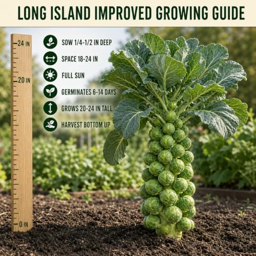 1,000 Long Island Improved Brussels Sprouts Seeds for Planting - Heirloom Non-GMO USA Grown by RDR Seeds - Image 4