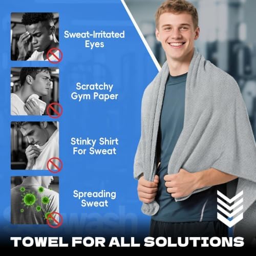 Microfiber Gym Towels for Showering Working Out Quick Dry Negative ions Large Middle Small Sizes Lightweight Gym Towel for Men Women Tennis Sports Towels for Body Hot Yoga Fitness Essentials - Image 3