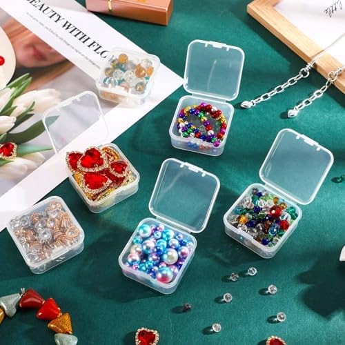 Jetec 18 Pieces Small Clear Plastic Storage Box, 2.9 x 2.9 x 1 Inch - Image 4