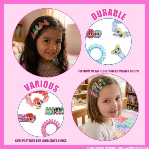 Powerpuff Girls Hair Accessories Set with Hair Clips & Bows - Image 3