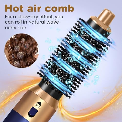 Hair Dryer Brush 5 in 1, Negative Ion Blow Dryer Brush Set - 110,000 RPM High -Speed Hot Air Brush Air Styler Curling Wrap Air Curler,Curling Iron Hair Styling Tools for Straight Curl Drying Smoothing - Image 2