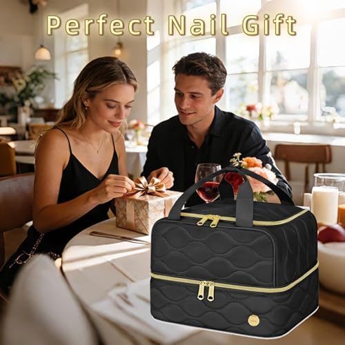YOREPEK Nail Polish Bag Holds 42+ Bottles (15ml/0.5 fl.oz) and Nail Stuff - Image 2