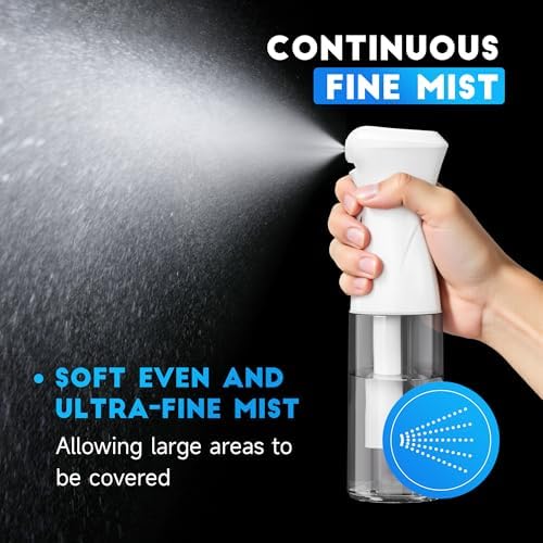 3 Pack Continuous Spray Bottle for Hair, 6.8 OZ Ultra Fine Mister Sprayer - Image 3