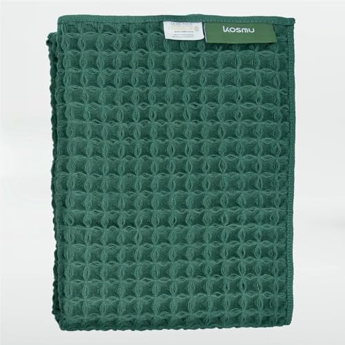Luxury Organic Japanese Cotton Waffle Bath Towel | Thick, Absorbent, Quick Dry Bathroom Towels for Shower, Sauna, Onsen| Hotel & Spa Quality, Gift-Ready (Forest Green, Hand Towel, 32" x 16") by KOSMU