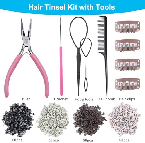 Hair Tinsel, 20 Colors Hair Tinsel Kit, 8000 Strands Tinsel Hair Extensions - Image 3