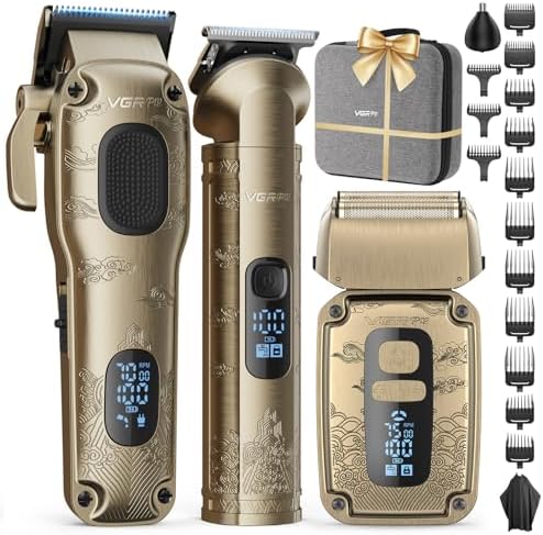 VGRPRO Hair Clippers for Men, Beard Trimmer, Foil Shaver 3-in-1 Clipper Set by VGRPRO