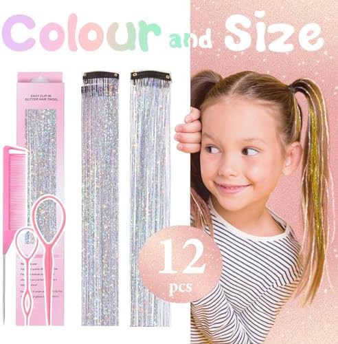 Hair Tinsel Clip in Silver Fairy Hair Tinsel Kit - Image 3