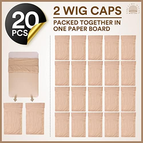 Teenitor Wig Cap, Nylon Wig Caps, 20Pcs Stocking Wig Caps for Women Nude - Image 4