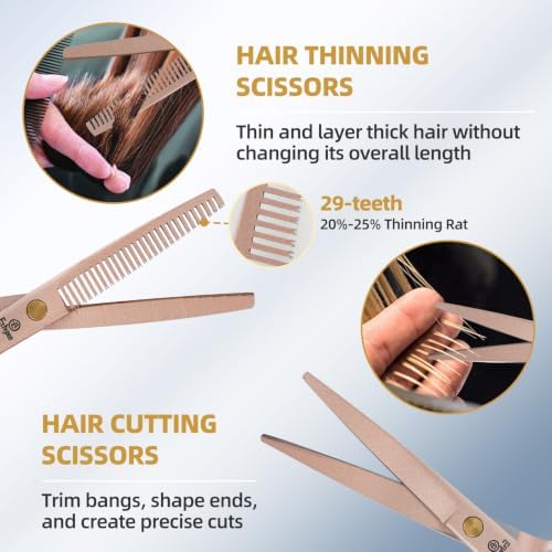 Hair Cutting Scissors Set with Thinning Shears for Home Use - Image 3