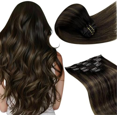 LaaVoo Clip in Hair Extensions Balayage,Heat Stylable Color Stable by LaaVoo