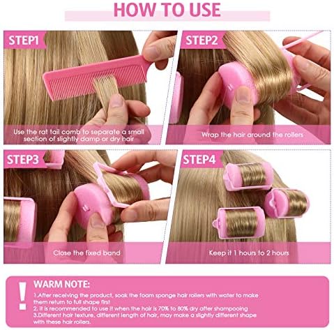 Syhood 48 Pcs Foam Hair Rollers, Sponge Rollers Bulk, Pink, 1.57 inch - Image 4