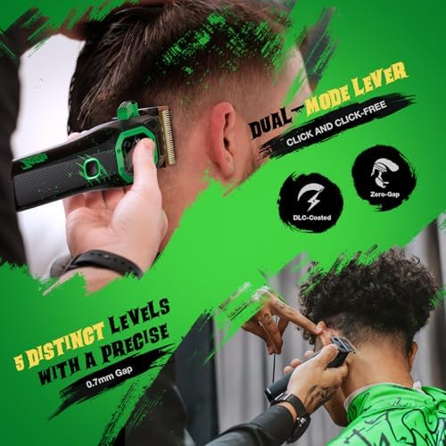 SUPRENT FANGS Professional Barber Clippers - High-Performance 13,000 RPM Vector Motor Hair Clipper Barber Trimmer Set, Professional Haircutting Kit with AI Speed Control, Patented U-Teeth Blade(black) - Image 5