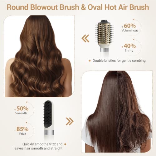 6 in 1 Hair Dryer Brush Set, Frizz-Free Air Hair Styler, No Heat Damage - Image 5