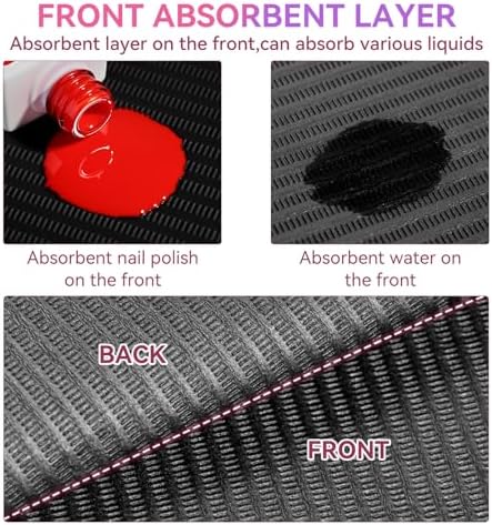 Makartt 50 Pcs Black Foldable Nail Mats, 3-Ply Waterproof Disposable - Image 2