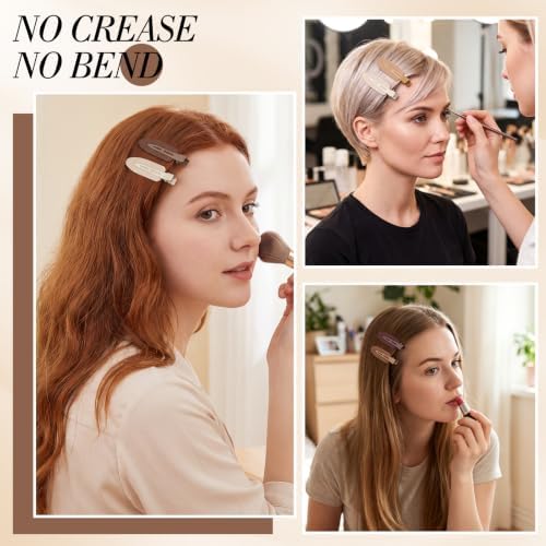 14 Pcs No Crease No Bend Hair Clips for Women Girls, 2.36 Inch Makeup Small Flat Hair Clip for Styling Thin Short Bangs, Cute Barrettes Accessories Hair Pins for Curls Gifts (Natural Colors) - Image 4