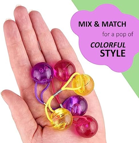 24pc Ponytailers Large Round Ponytail Balls Twin Bead Hair Fun Colorful - Image 4