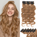 Rich Choices Clip In Hair Extension Real Human Hair-Wave/Curly 6 Pcs Single Clip Hairs Extension for Women-Invisible Mini Clips in Hairpieces for Thin Hairs-18 Inch #6 Light Brown by RichChoices