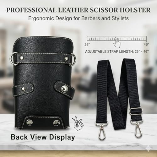 Professional Salon Hair Scissors Pouch,PU Leather Tool Organizer Holster - Image 3