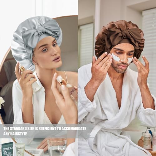 Silk Bonnet for Women,Adjustable Double Layer Sleep Cap - Image 6