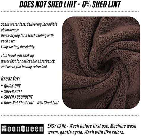 MOONQUEEN 18 Pack Premium Hand Towels - Quick Drying - Microfiber Coral Velvet Highly Absorbent Towels - Multipurpose Use as Hotel, Bathroom, Shower, Spa, Hand Towel 16 x 28 inches (Wood Brown) - Image 4