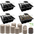 Seed Starter Tray with Peat Pellets, Black Seeding Starter Trays for Plant by HALATOOL