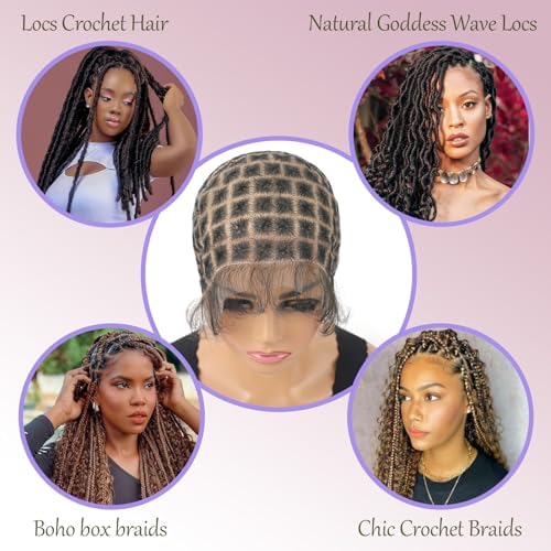 Braided Wigs Cap With Baby Hair Double Full Lace HD Wig Cap for Crochet Braids Wig Cap with Natural Knots Breathable Lace Wigs Caps for Making Wig Glueless Crochet Wig Caps (113knots) - Image 2