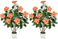 Briful 2.95ft Artificial Hibiscus Trees 2 Pack, Faux Tropical Plants by Briful
