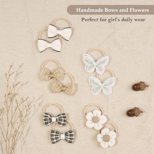 DED Baby Hair Ties with Bows, 20pcs Elastic Ponytail Holders for Infants - Image 4
