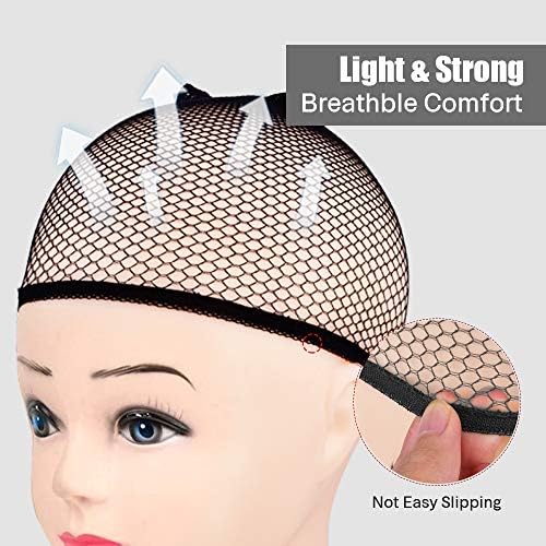MORGLES Mesh Wig Caps 6 Pack, Closed End Beige Hair Nets for Women Men - Image 4