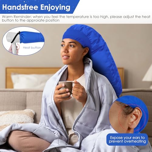 TEPENAR Hair Dryer Bonnet Attachment: Upgraded Extra Large Hooded Dryer Adjustable Hair Dryer Caps - Easy to Use for Natural Curly Textured Hair Care Styling Fast Drying - Blue - Image 5