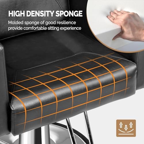 OmySalon Salon Chair for Hair Stylist, Reclining Barber Chair Hairdressing Styling Chair with Adjustable headrest, Beauty Shampoo Barbershop Furniture - Image 5