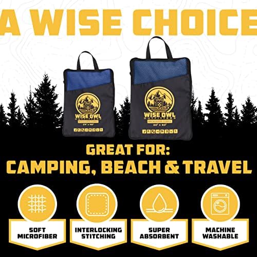 Wise Owl Outfitters Microfiber Camping Towel - Quick Dry Towel for Travel, Backpacking, Hiking, Beach, Gym & Yoga - Compact, Fast Drying & Lightweight - Image 2
